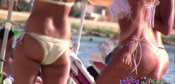  Phat Brazilian girls samba dancing topless on vacation